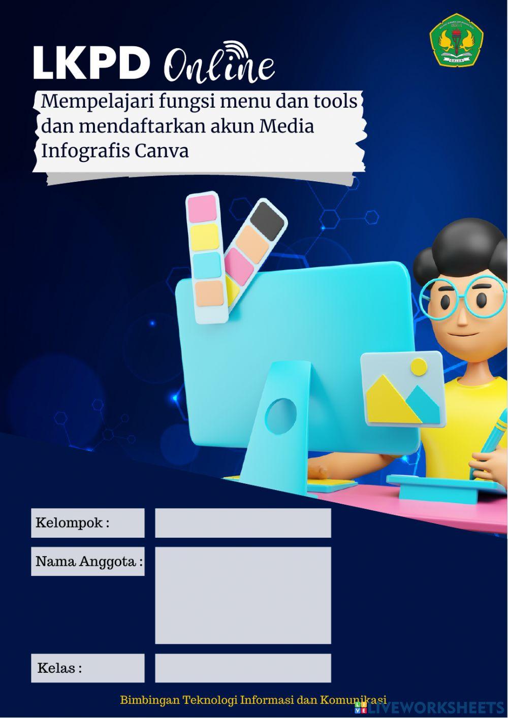 Mempelajari fungsi menu dan tools dan mendaftarkan akun Media Infografis Canva