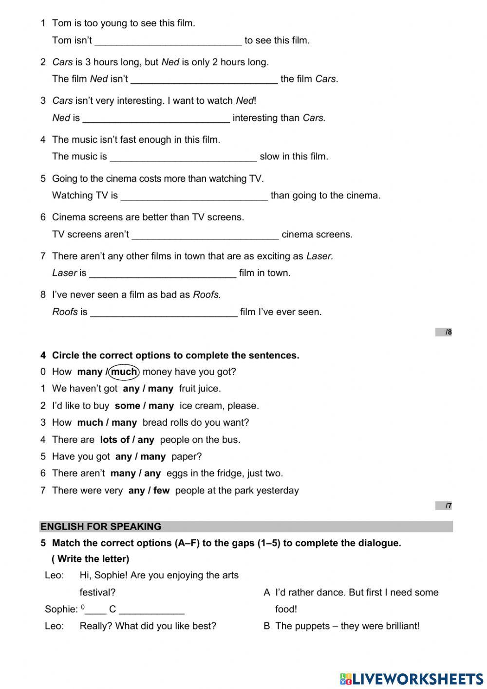 WW 3 Unit 4 language test