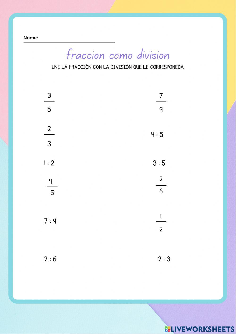 Fracción como división