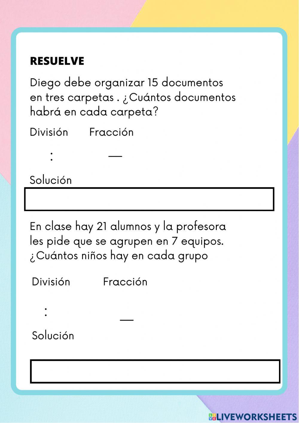 Fracción como división