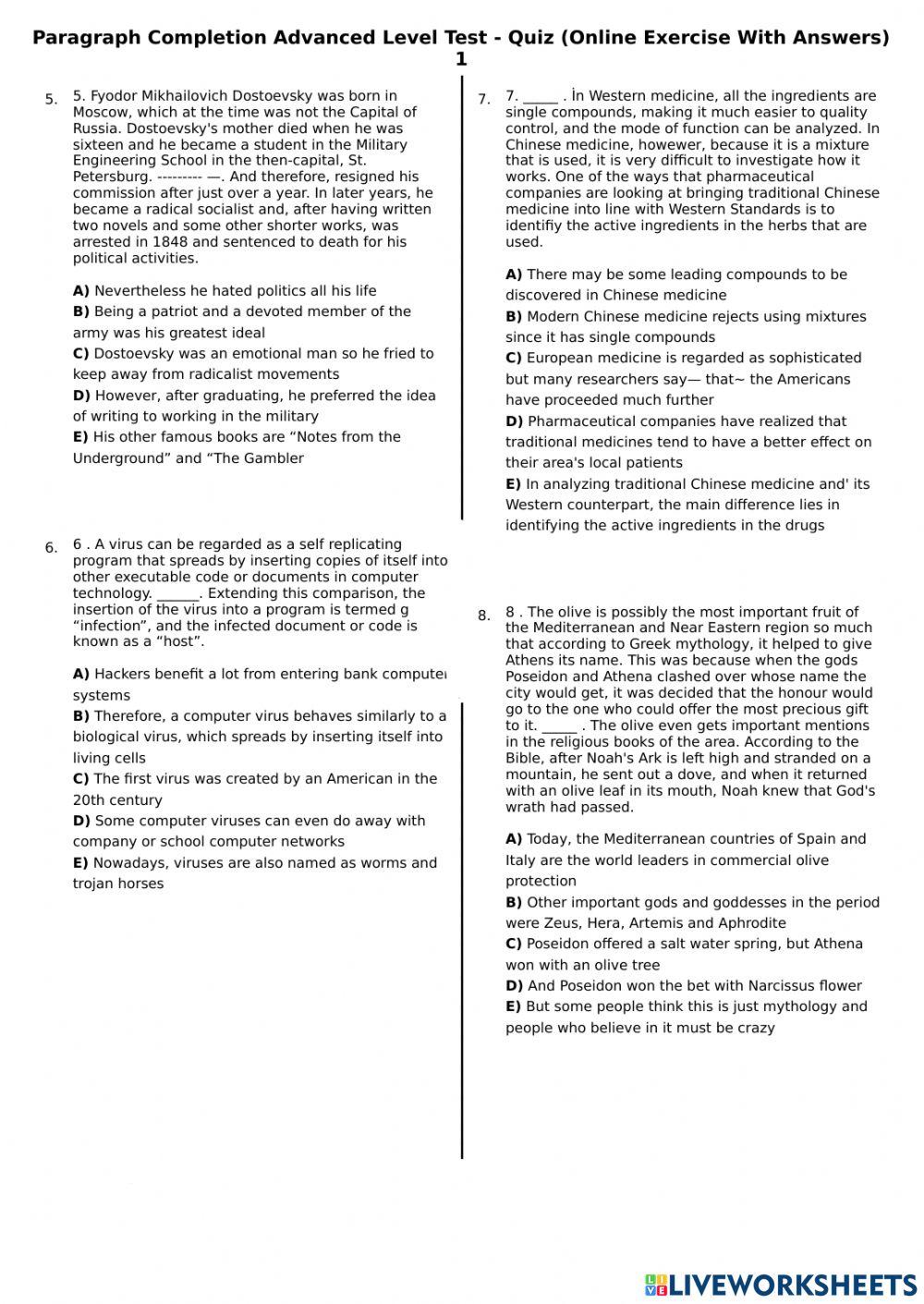 CPE C2 PARAGRAPH COMPLETION