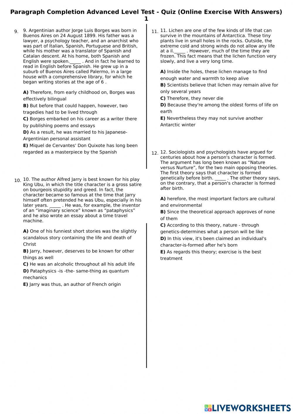 CPE C2 PARAGRAPH COMPLETION