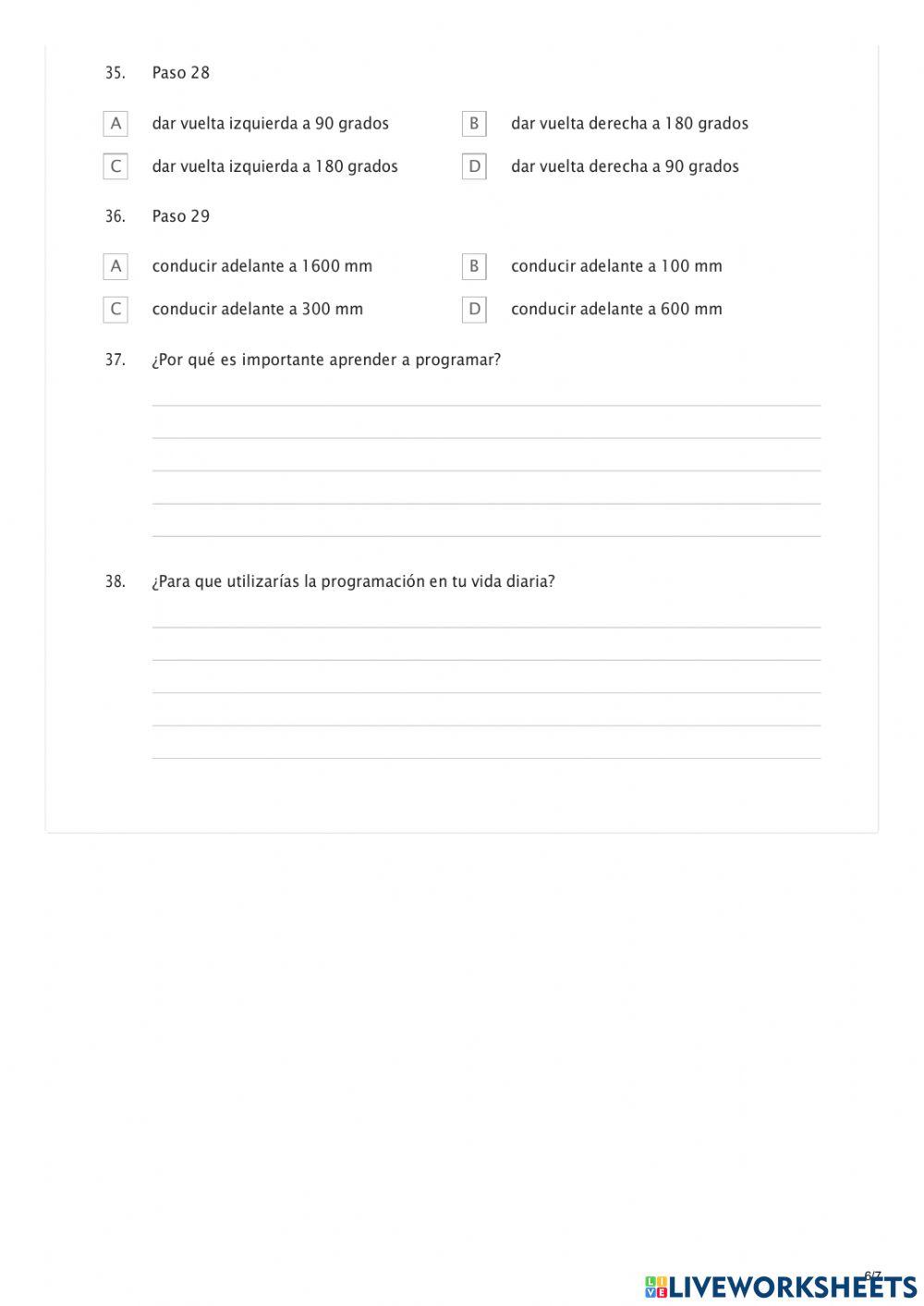 Exámen Quimestral El Prado