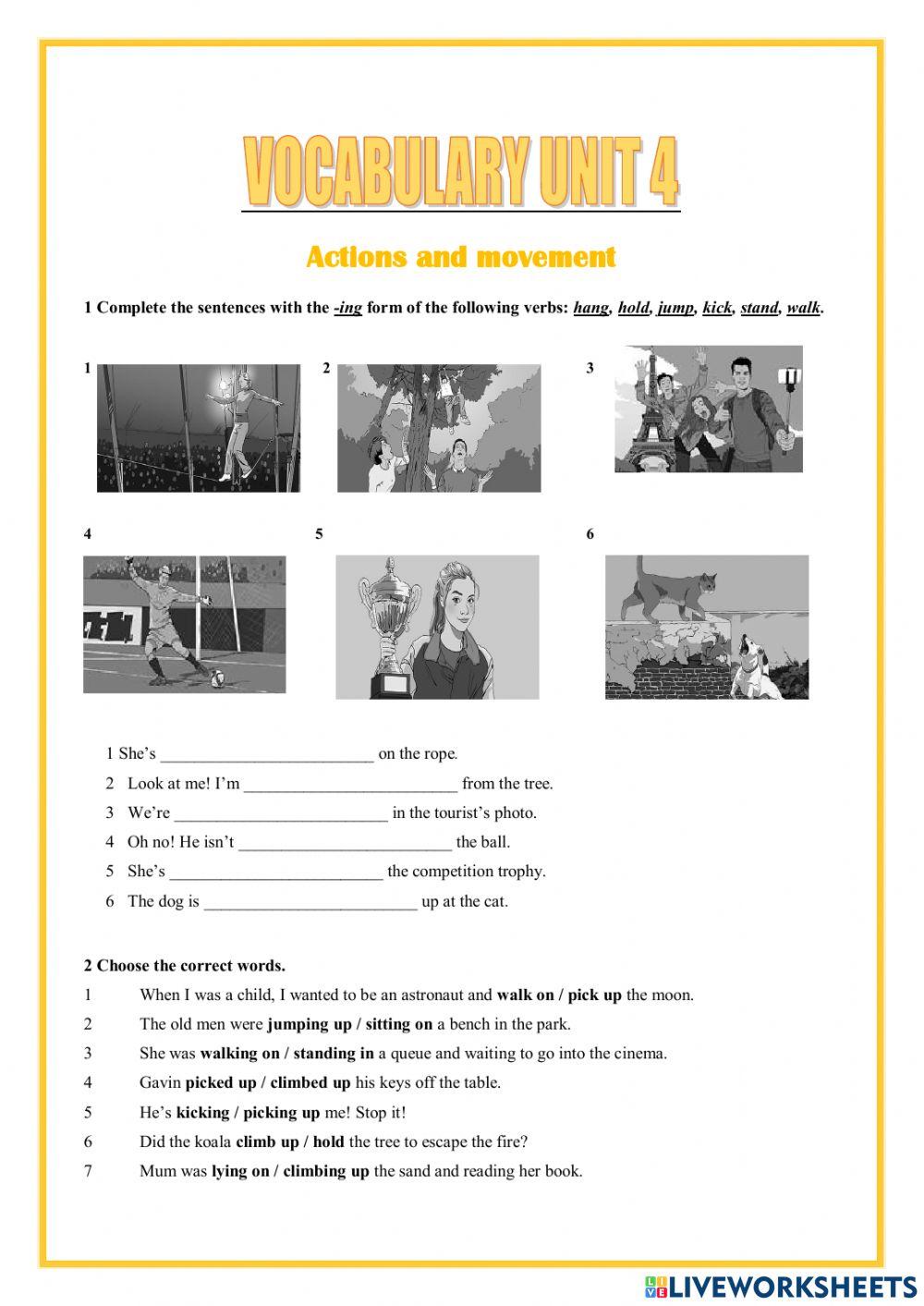 Actions and movement