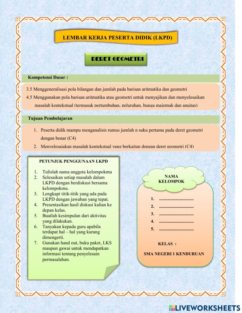LKPD Deret Geometri