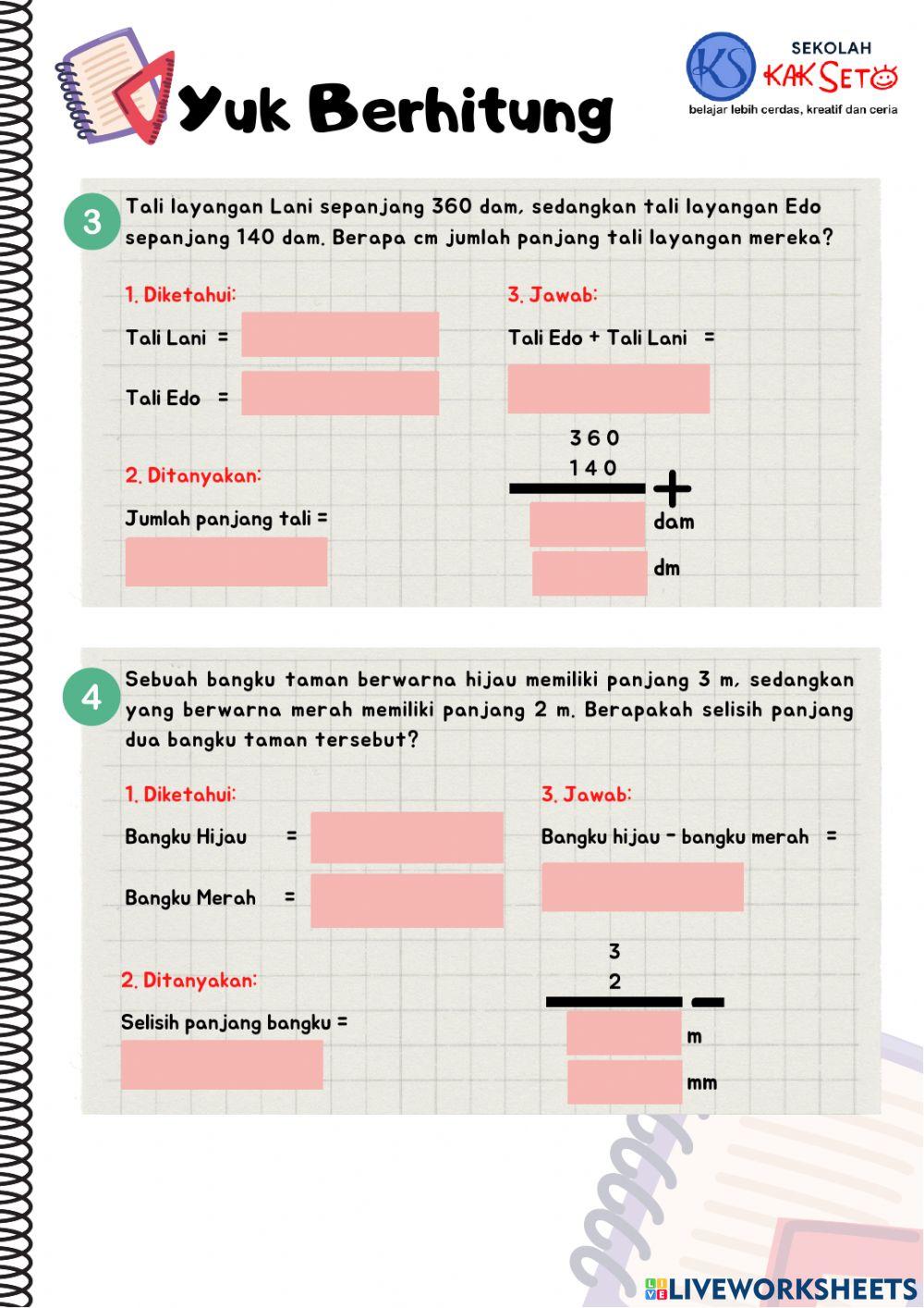 Penjumlahan dan Pengurangan