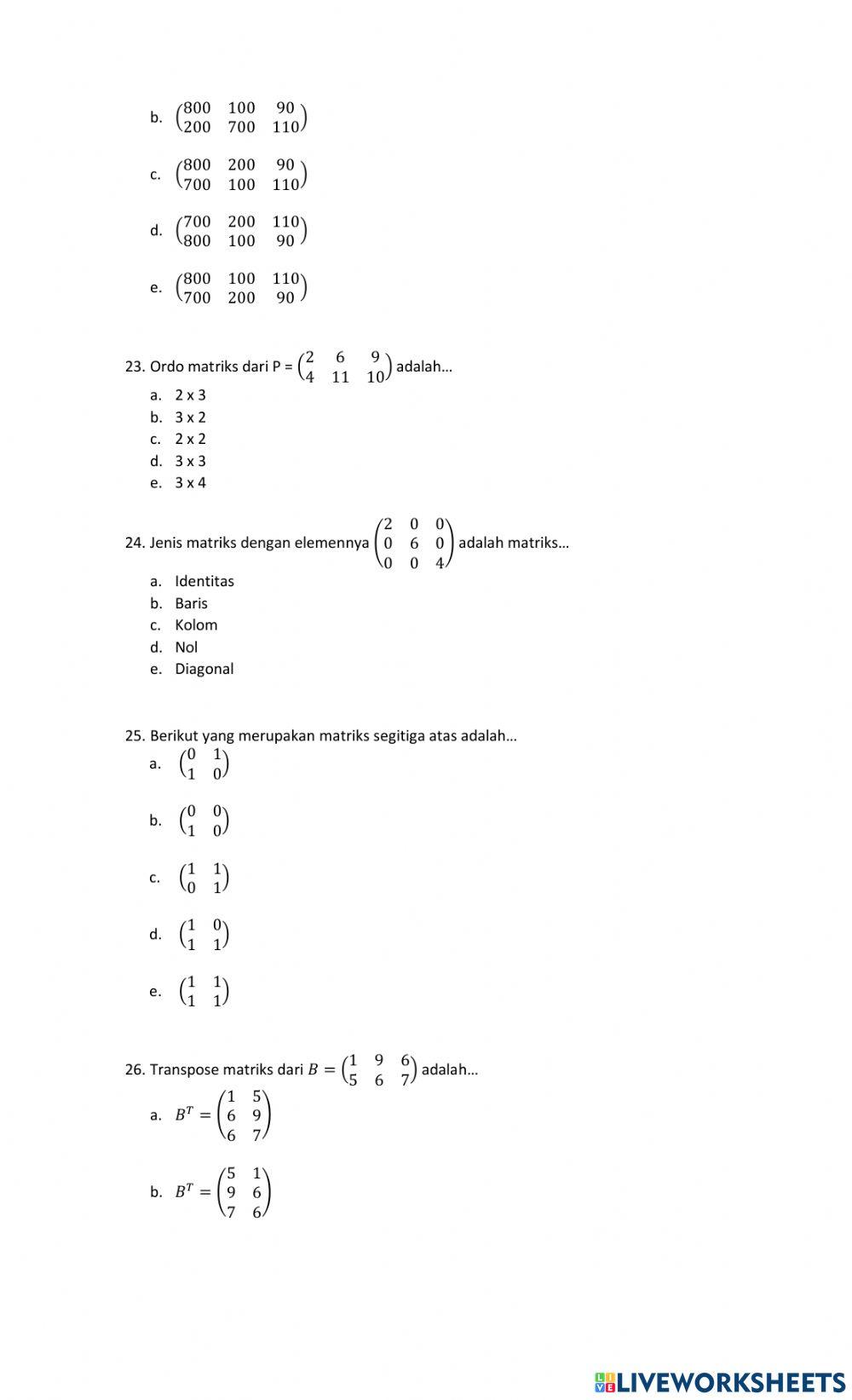 Soal pas free exercise live worksheets
