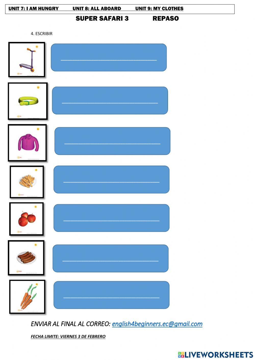 Ficha de temario primer grado