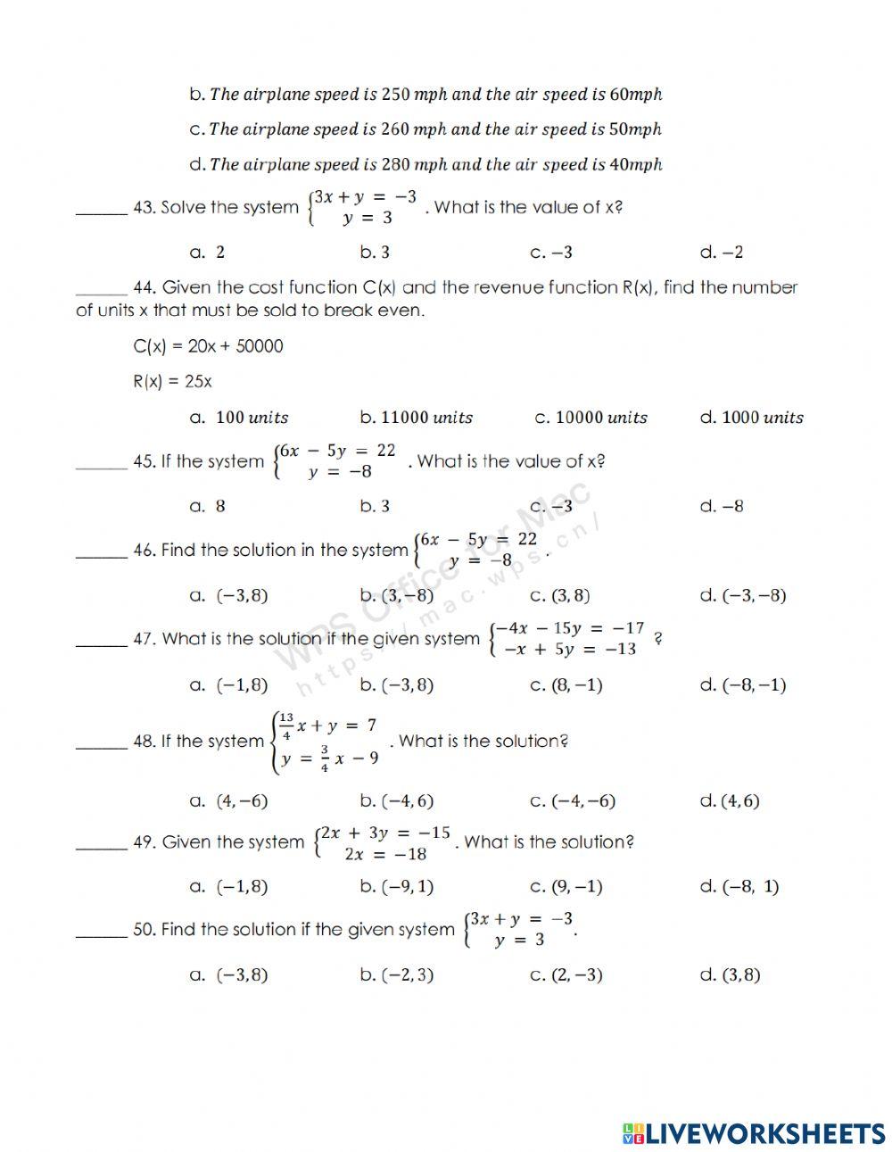 MATH 8- SECOND PERIODICAL EXAMINATION