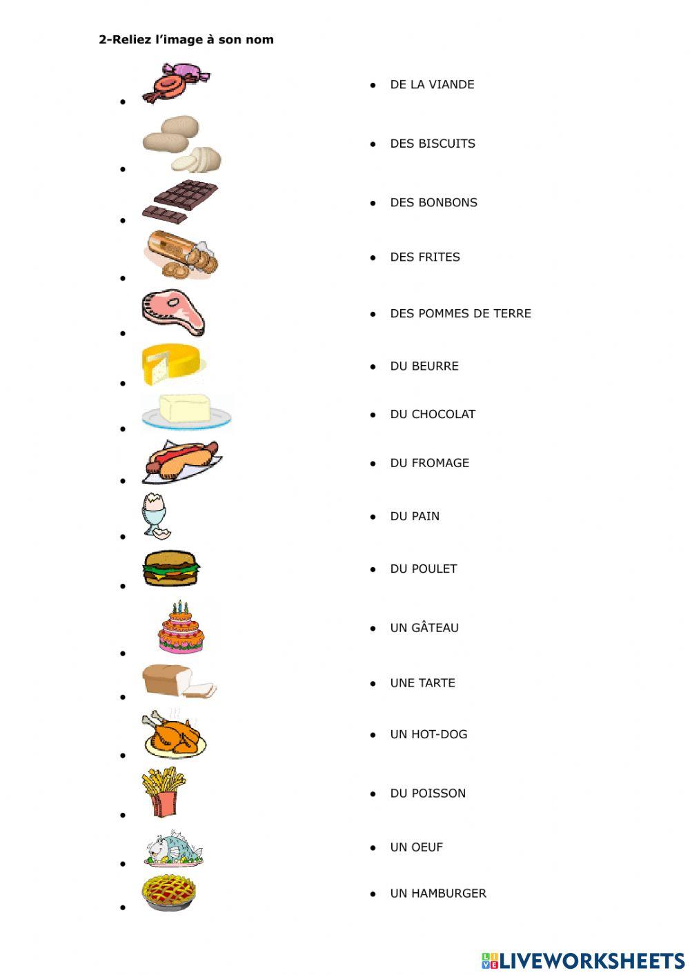 Les aliments worksheet for 4º | Live Worksheets