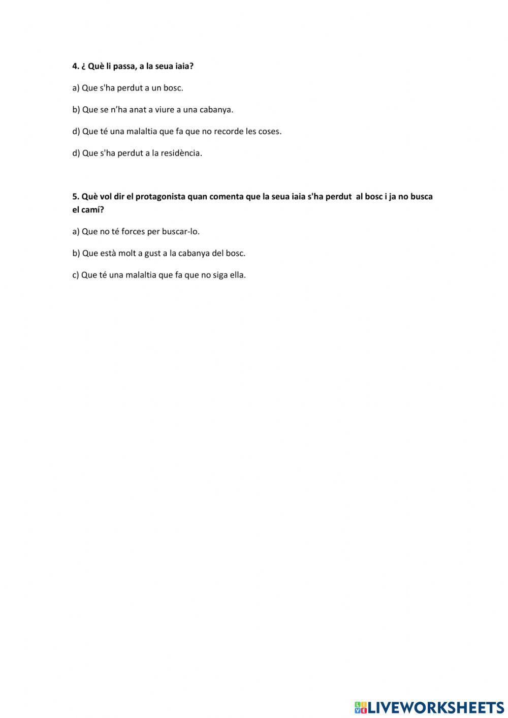 Comprensió escrita tema 5