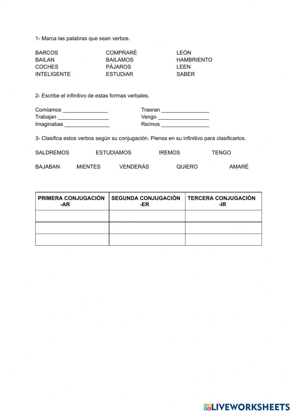 Verbo. infinitivos