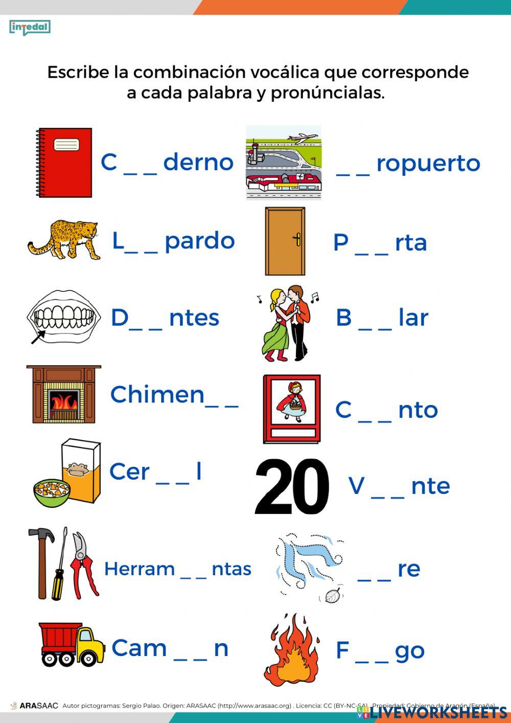 Combinaciones vocálicas 2