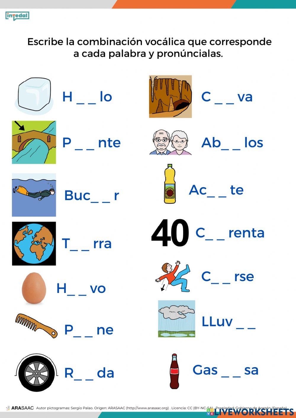 Combinaciones vocálicas 3
