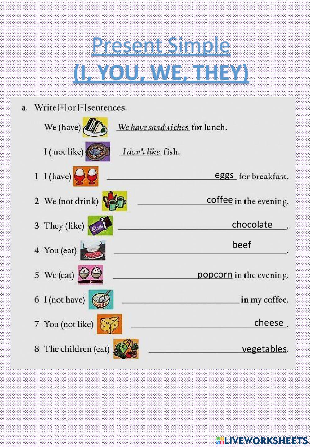 Present simple I -YOU-THEY-WE