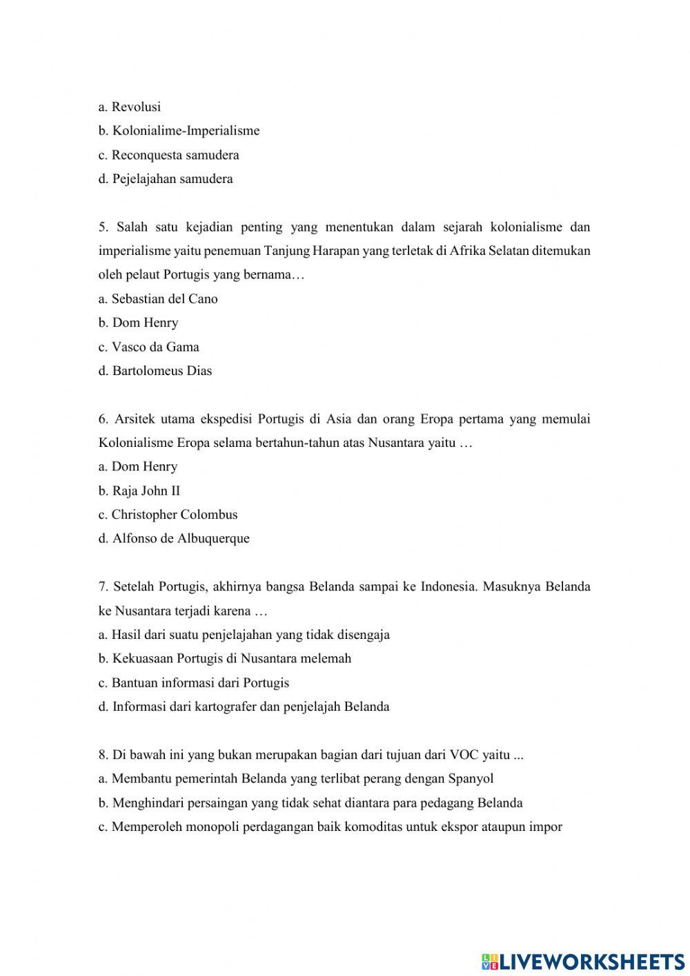 Perkambangan Kolonialisme dan Imperialisme