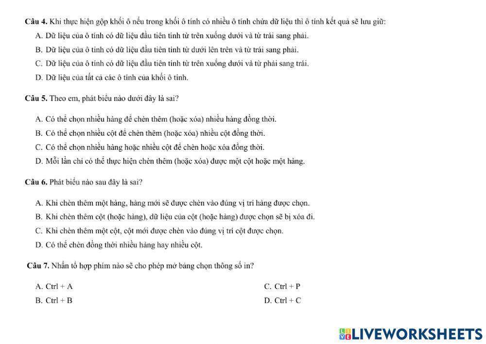 Tin 7 - Bài 9 - Định dạng trang tính, chèn thêm và xóa hàng, cột