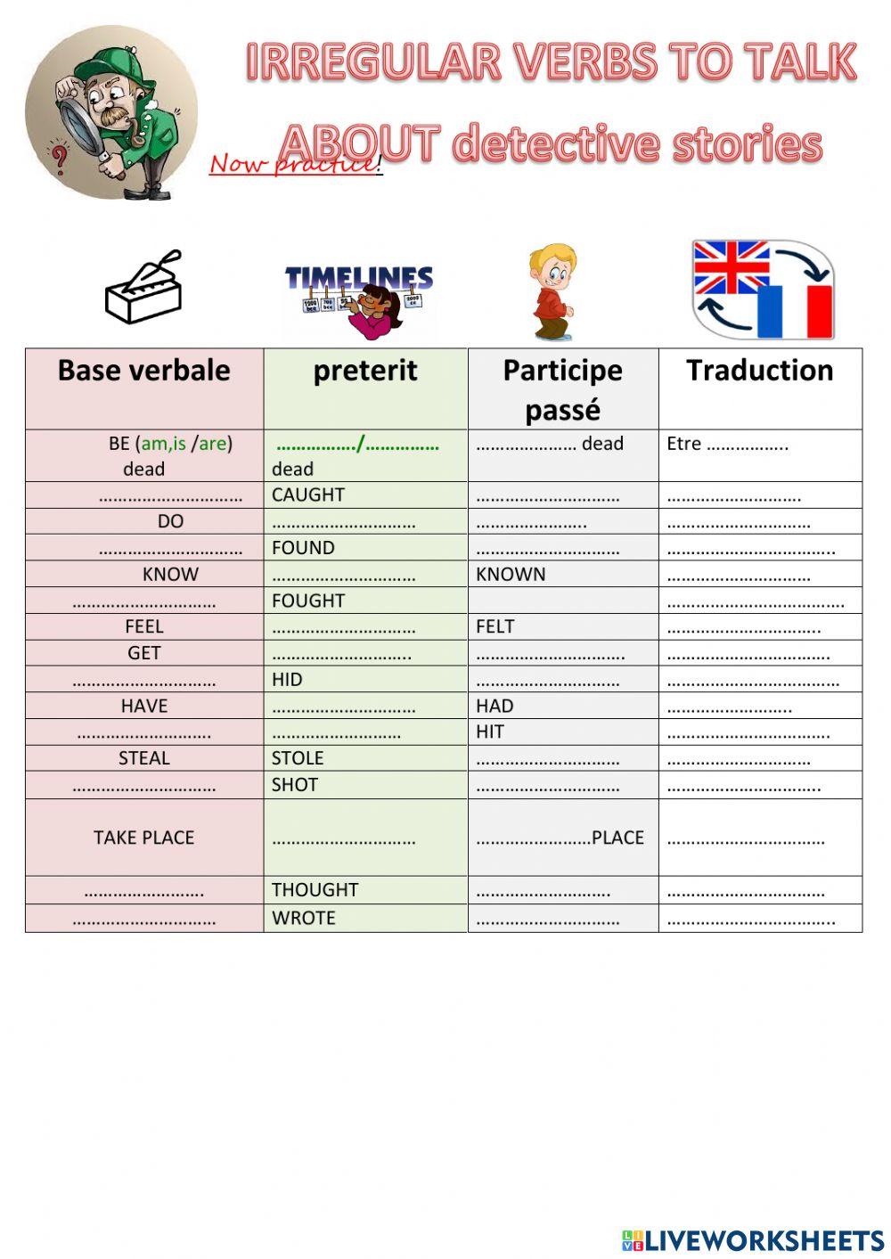 Irreguar verbs for dyslexic French students
