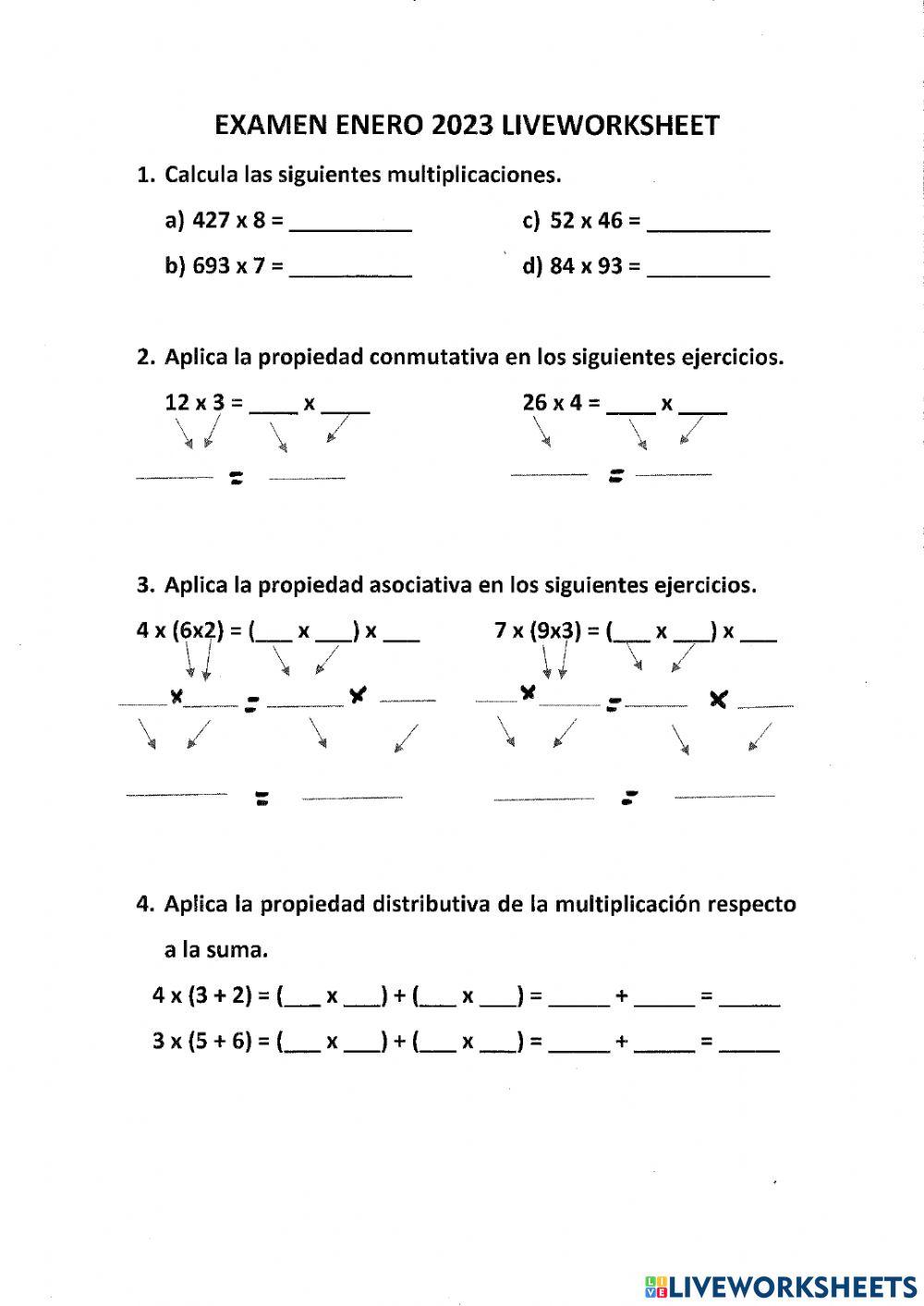 Examen matematicas