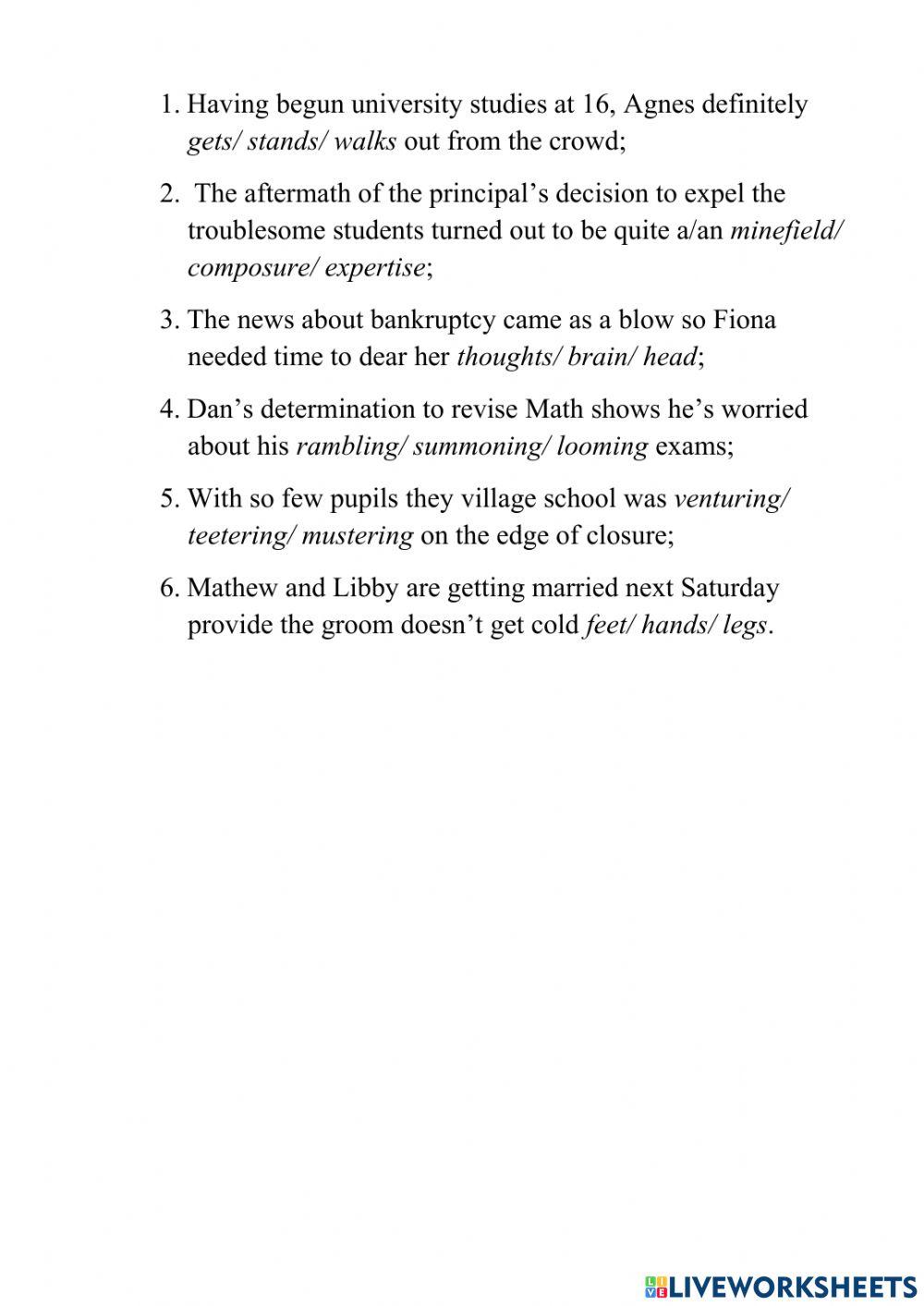 Self-Check Vocabulary 1