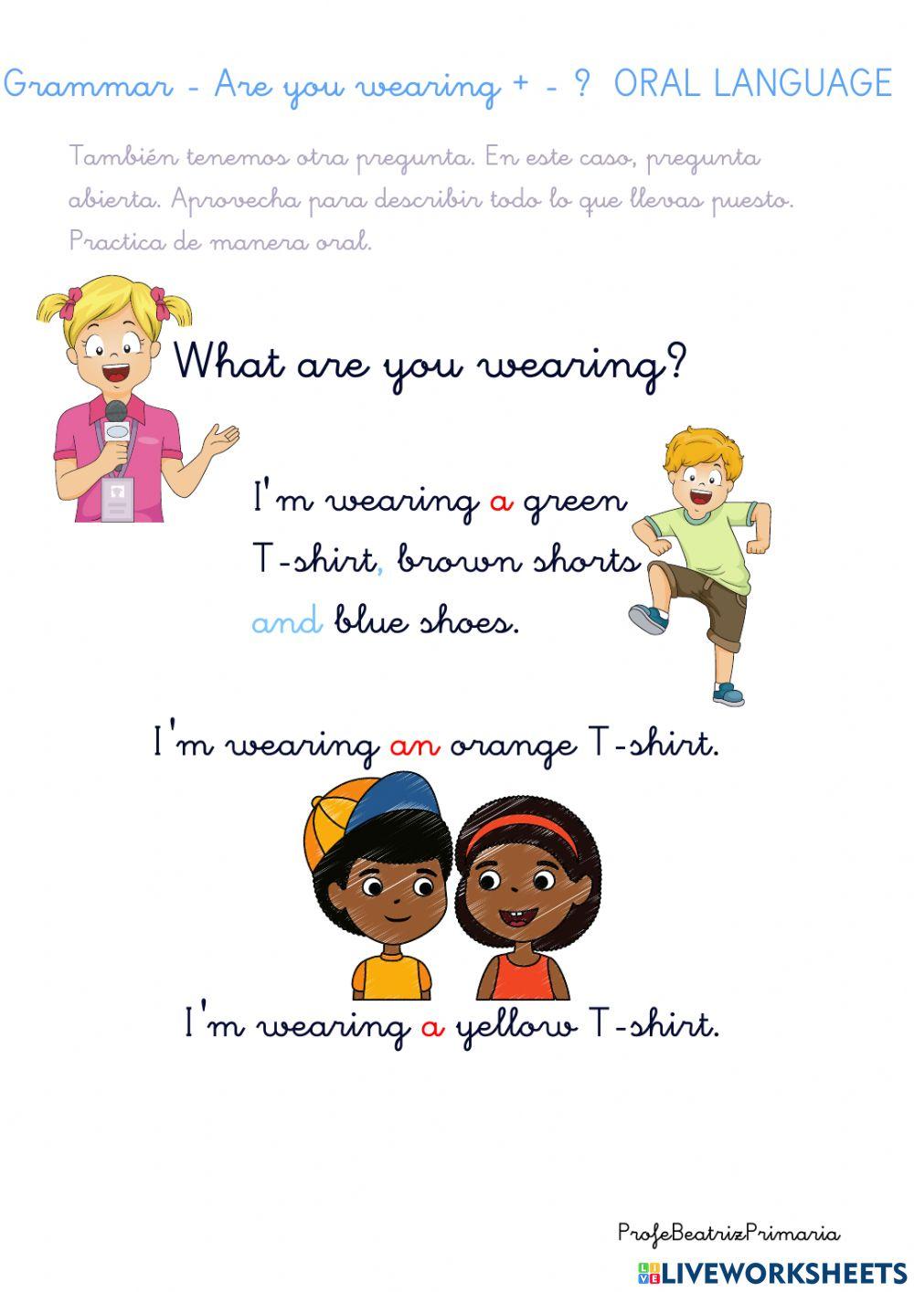 Go Far Year 2 U3 Carnival. Grammar TO BE WEARING