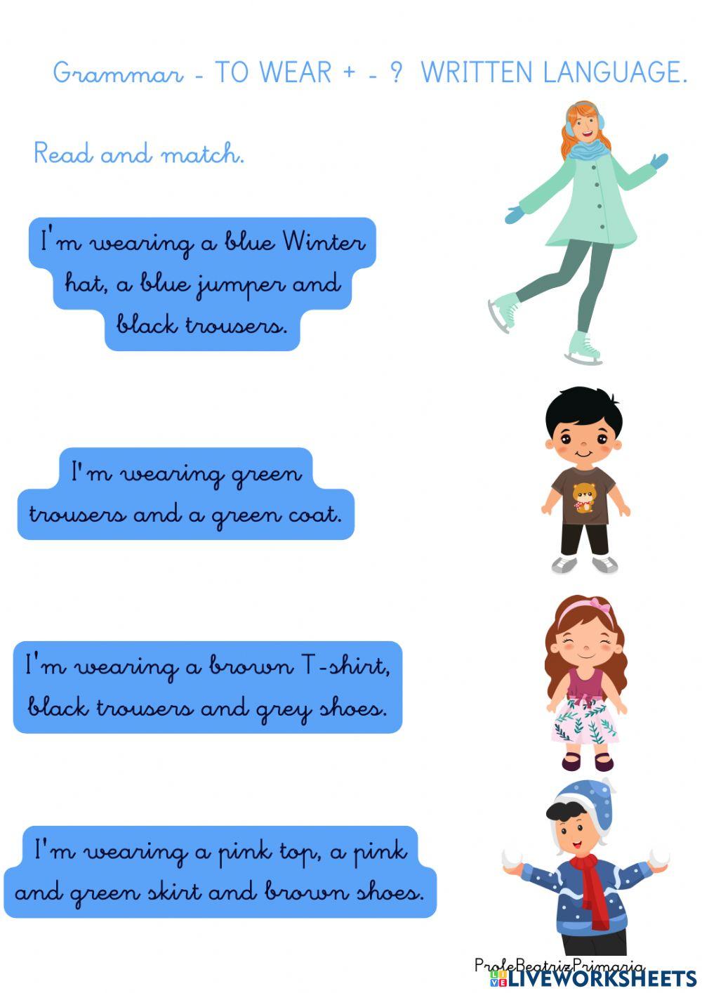 Go Far Year 2 U3 Carnival. Grammar TO BE WEARING