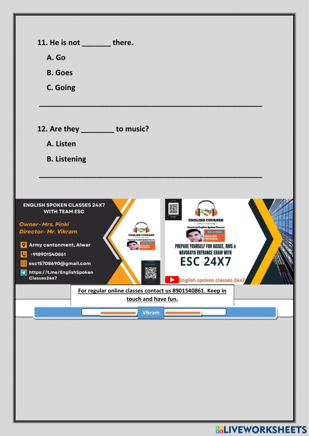 Present continuous tense