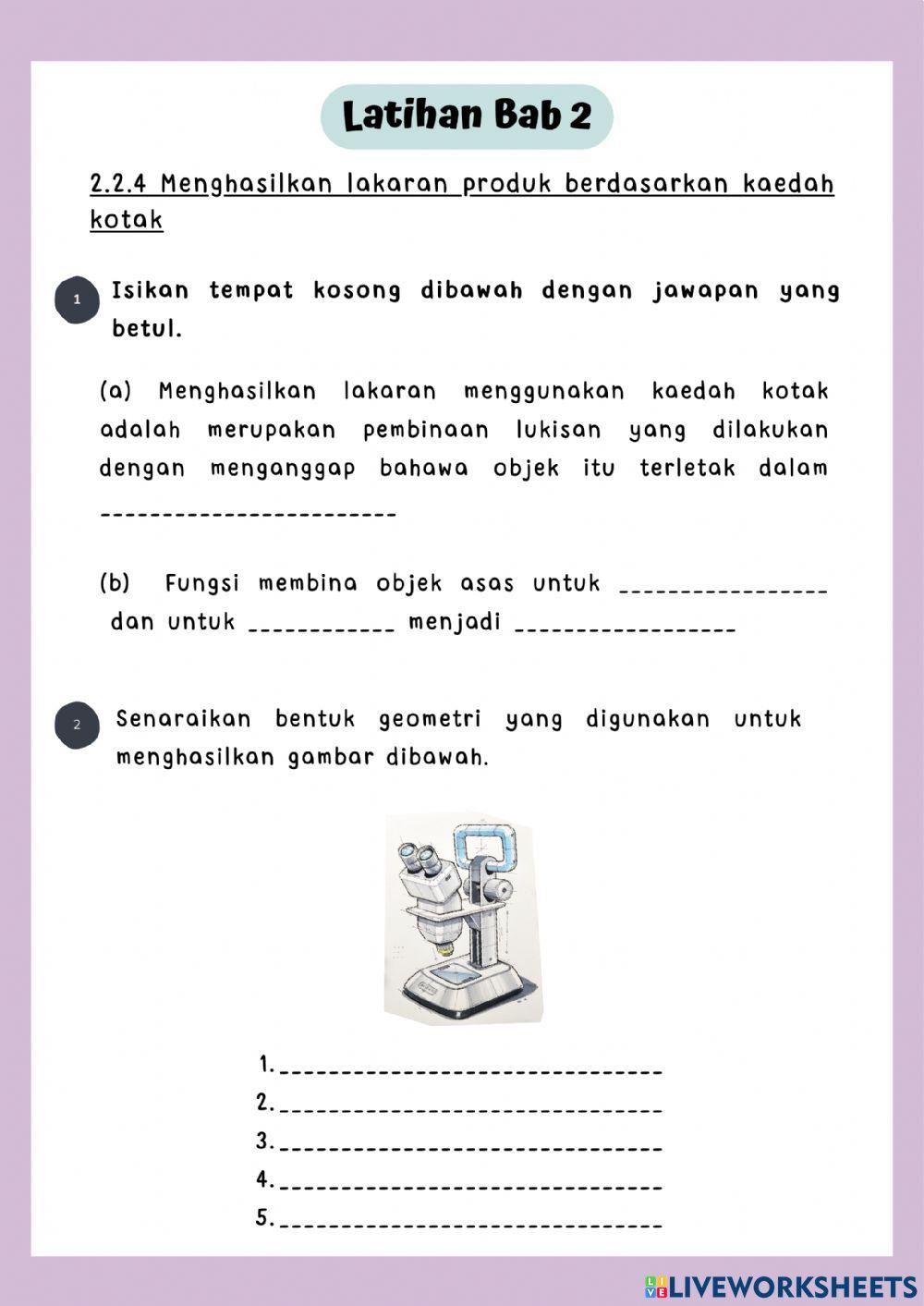 Menghasilkan lakaran produk berdasarkan kaedah kotak