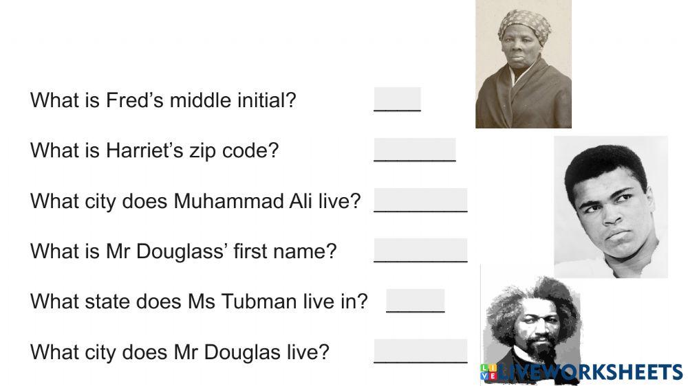 US street addresses - Black History