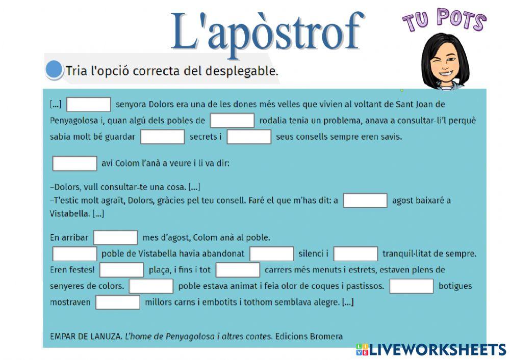 Els articles i l'apòstrof