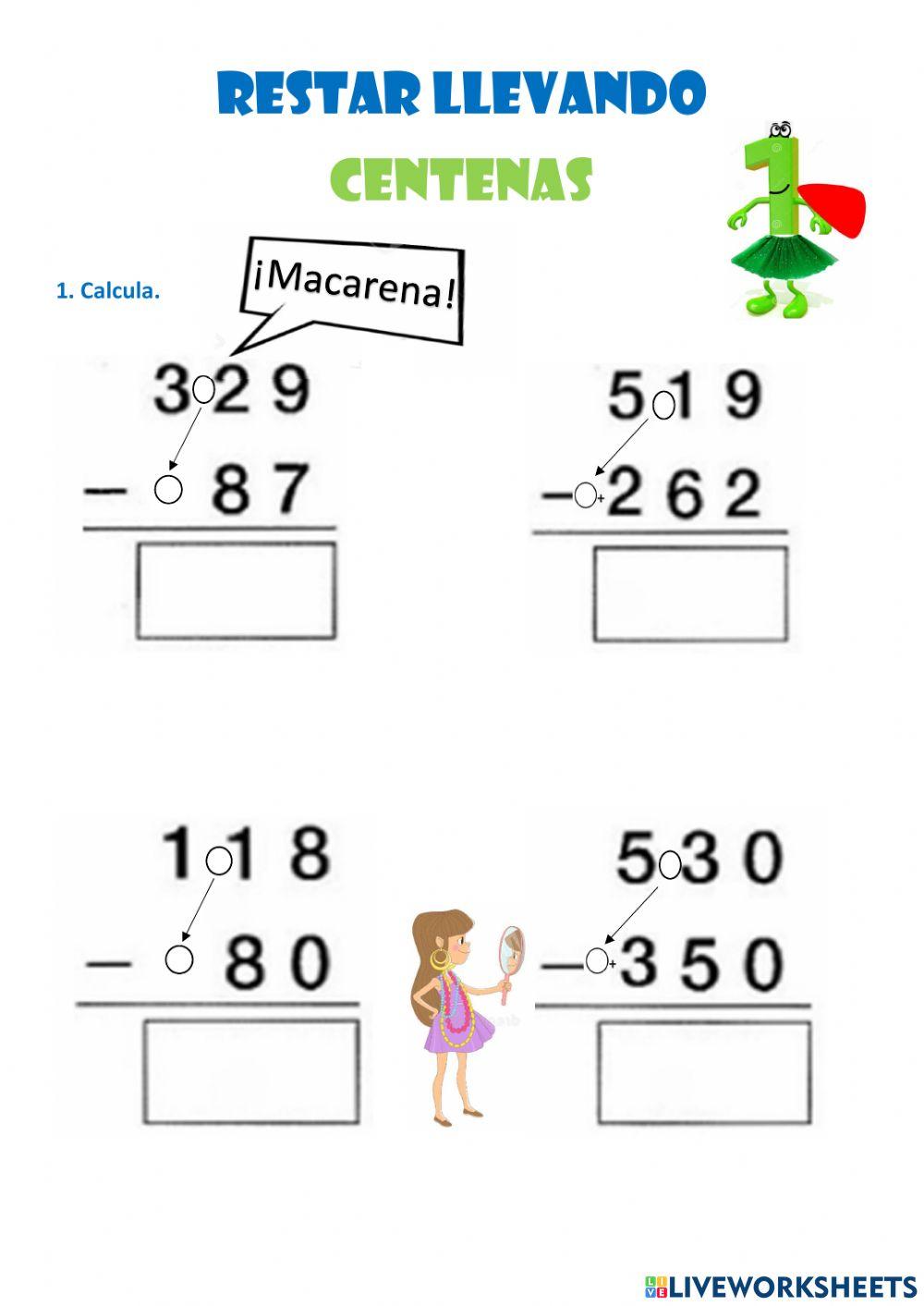Restar llevando centenas