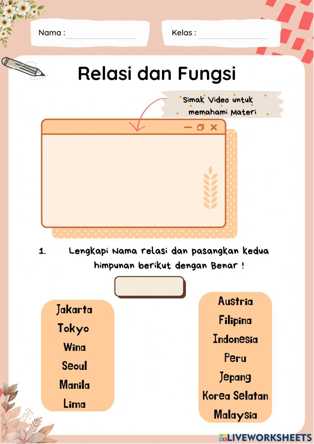 Relasi dan Fungsi