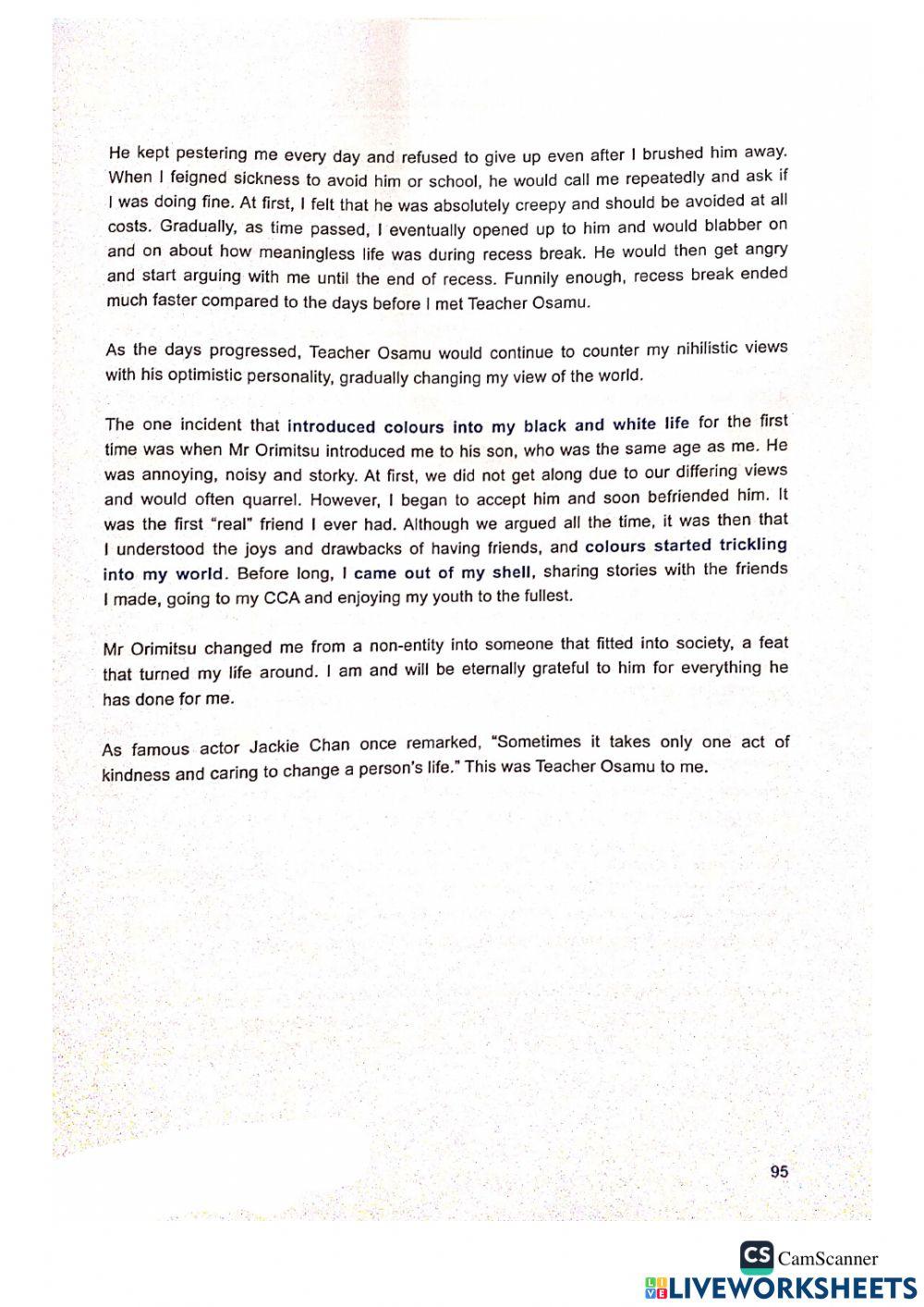 2023 Week 3 Upper Sec Essay Writing - Personal Recount