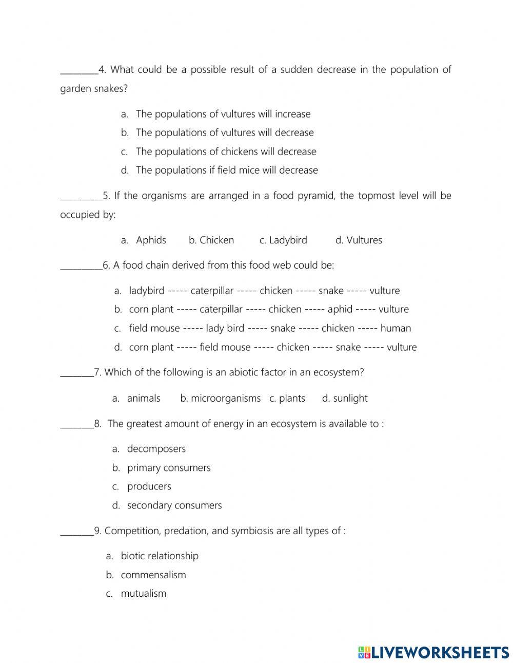 Interaction of Living things with their environment