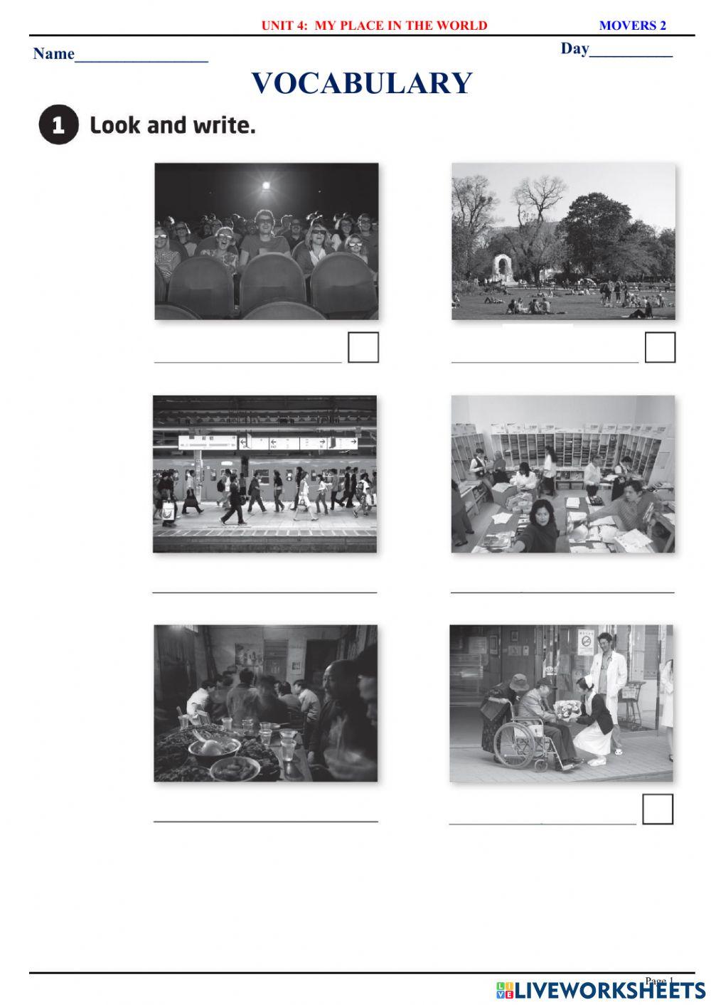 Movers 2 - U4 - Vocabulary