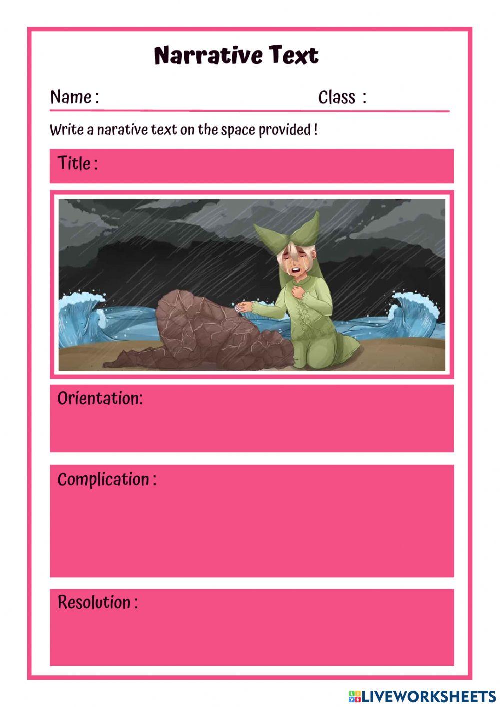 Narrative Text exercise for Grade 3rd | Live Worksheets