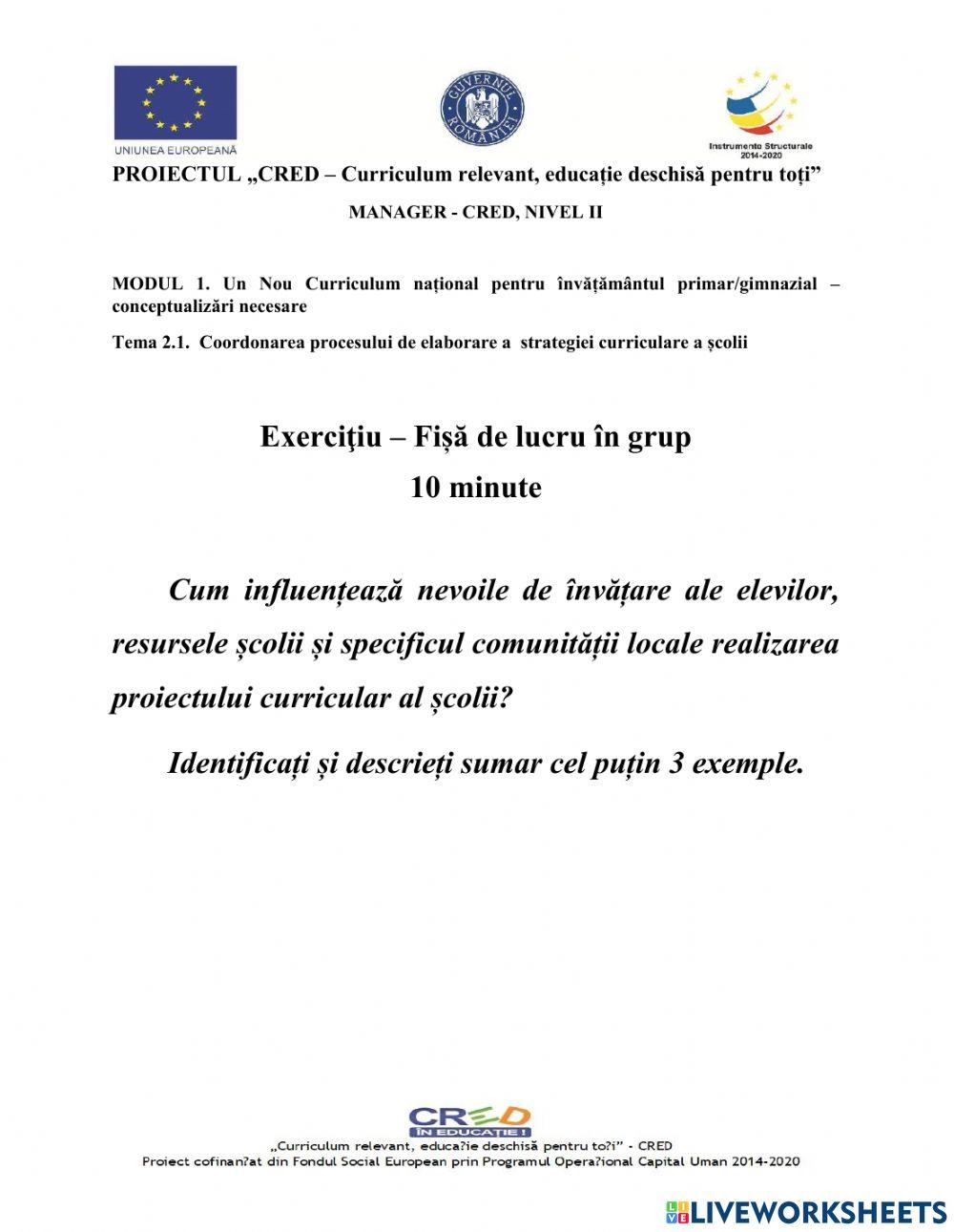 Nevoile de învățare ale elevilor