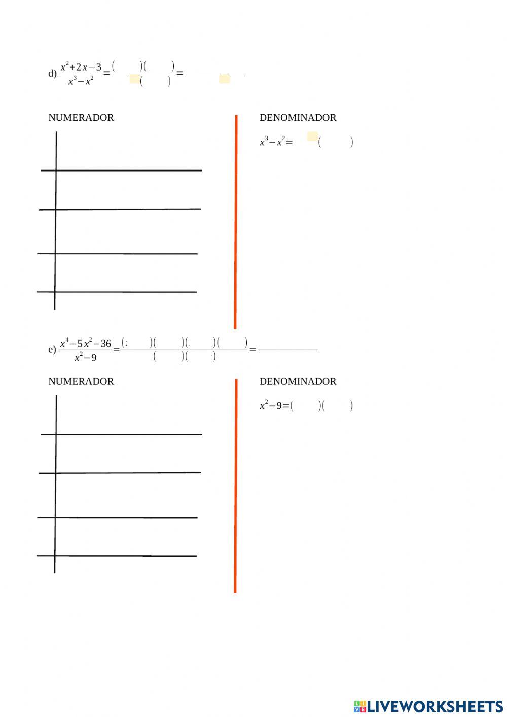 Fracciones algebraicas