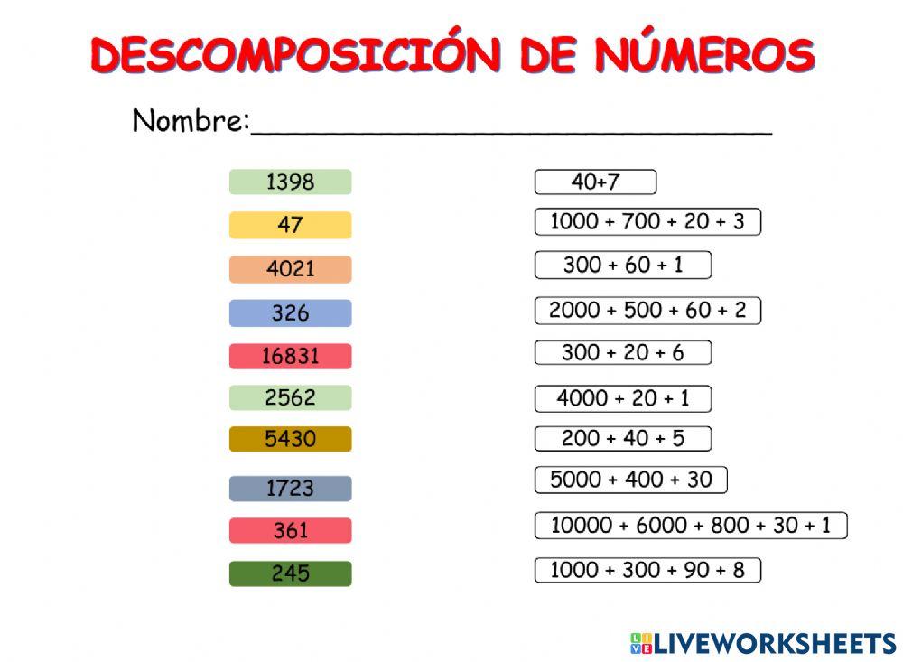 Descomposición de números
