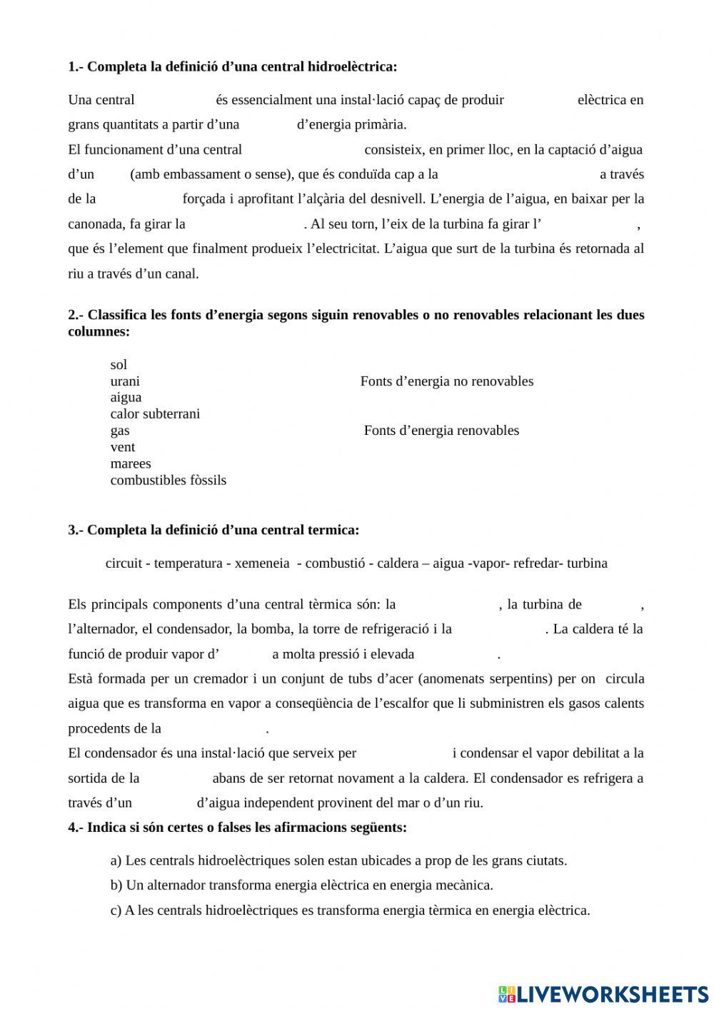 Producció d'energia elèctrica