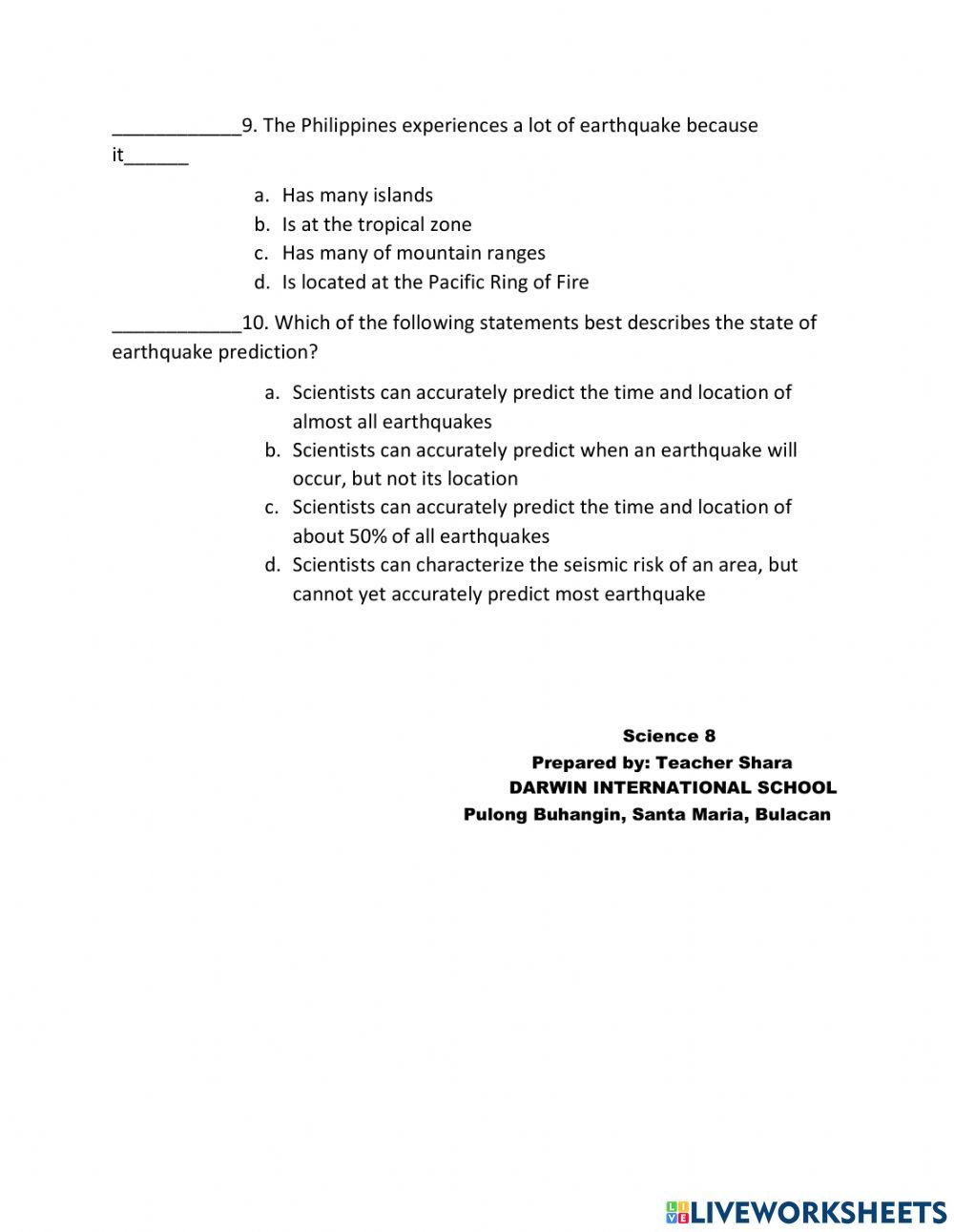 Earthquakes and Faults