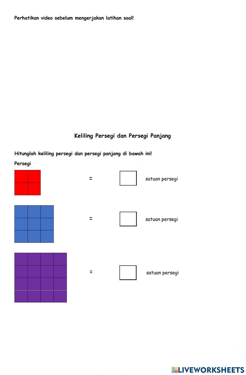 Keliling Persegi dan Persegi Panjang
