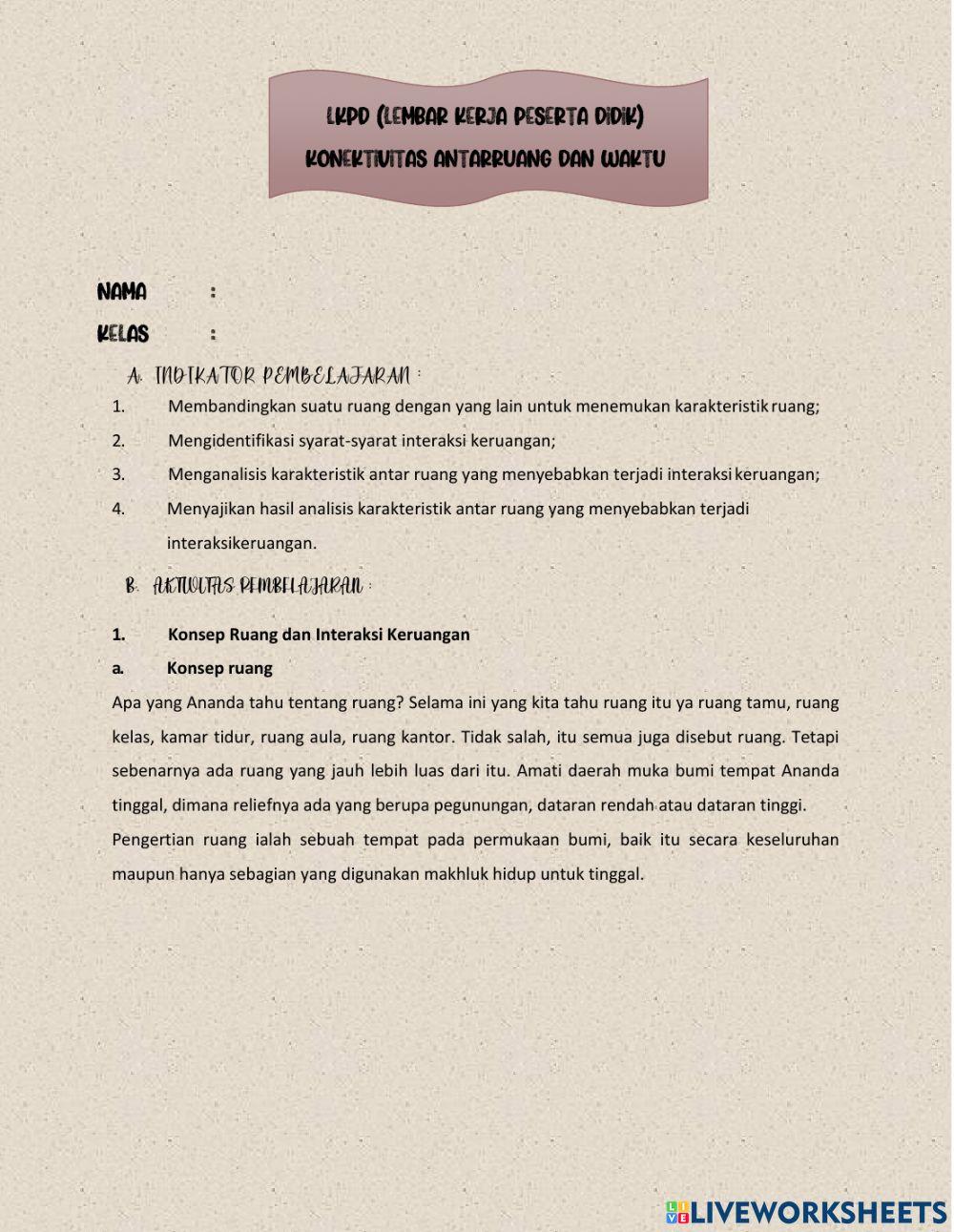 Konektivitas Antar Ruang