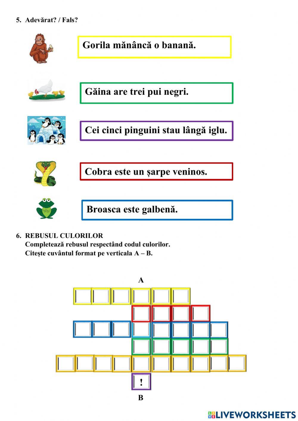 Recapitulare: v, V, ș, Ș, b, B, g, G