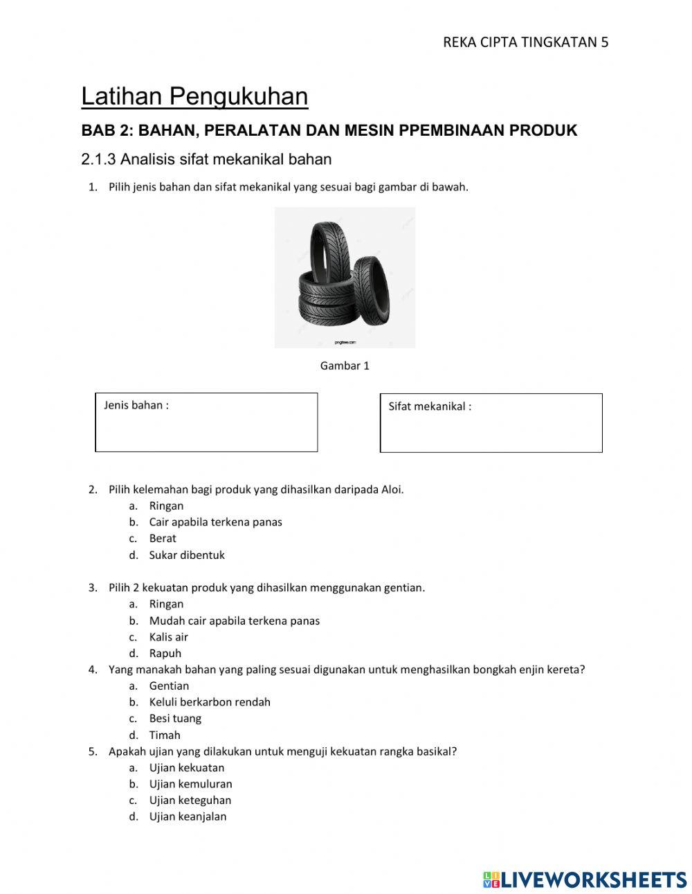 Bab 2.1.3 Analisis Sifat mekanikal bahan