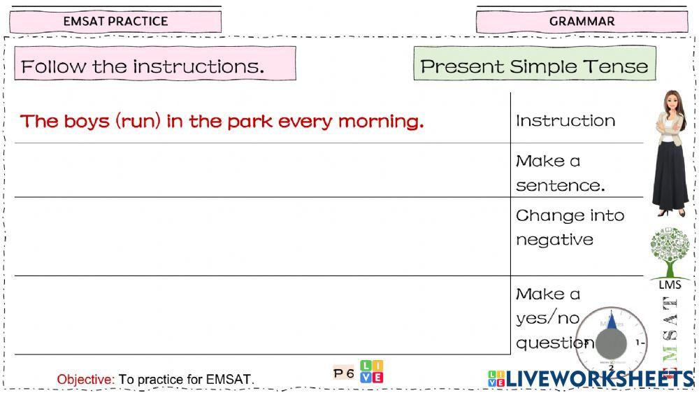 EMSAT- Present Simple