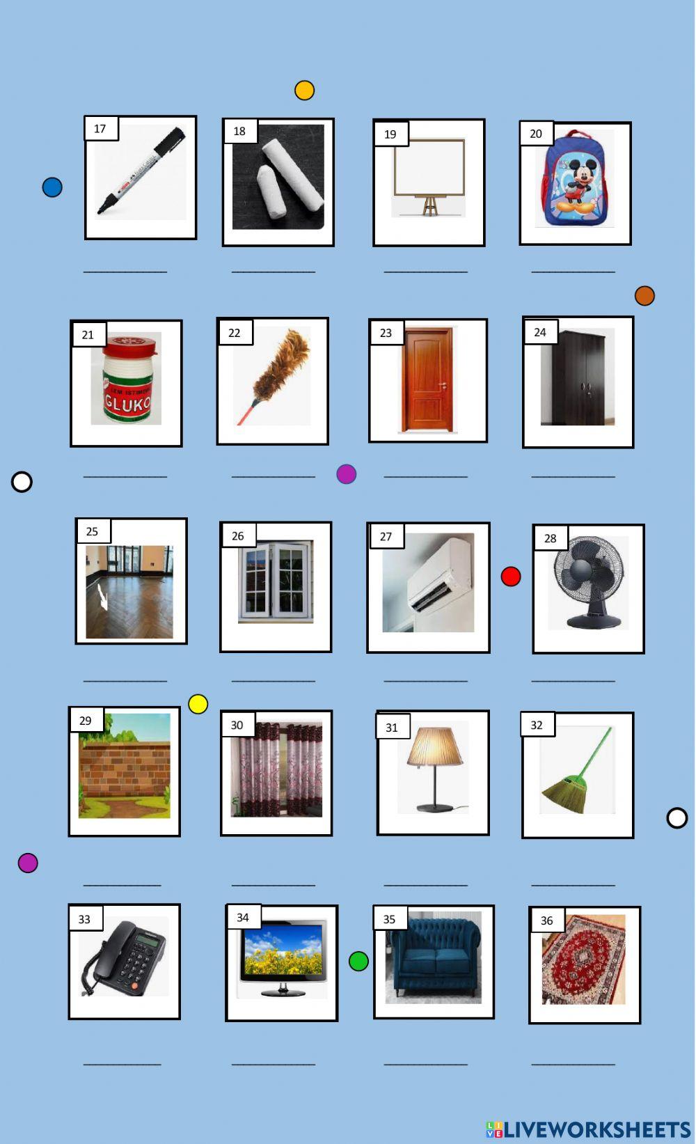 Things around us ( in the classroom and in the house)