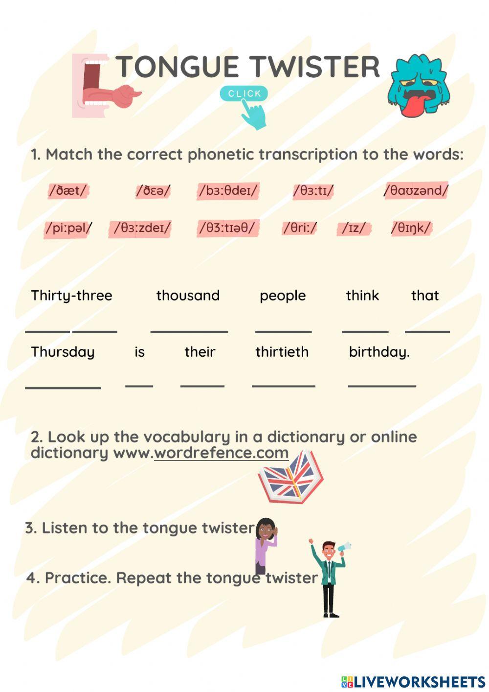 Tongue twister thirty-three
