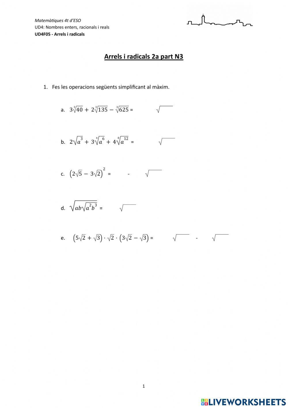 Arrels i radicals 2a part N3