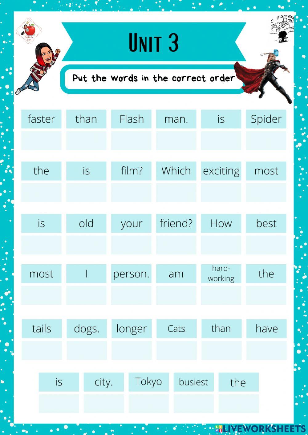 6th grade. Unit 3. Sheet 9. Richmond